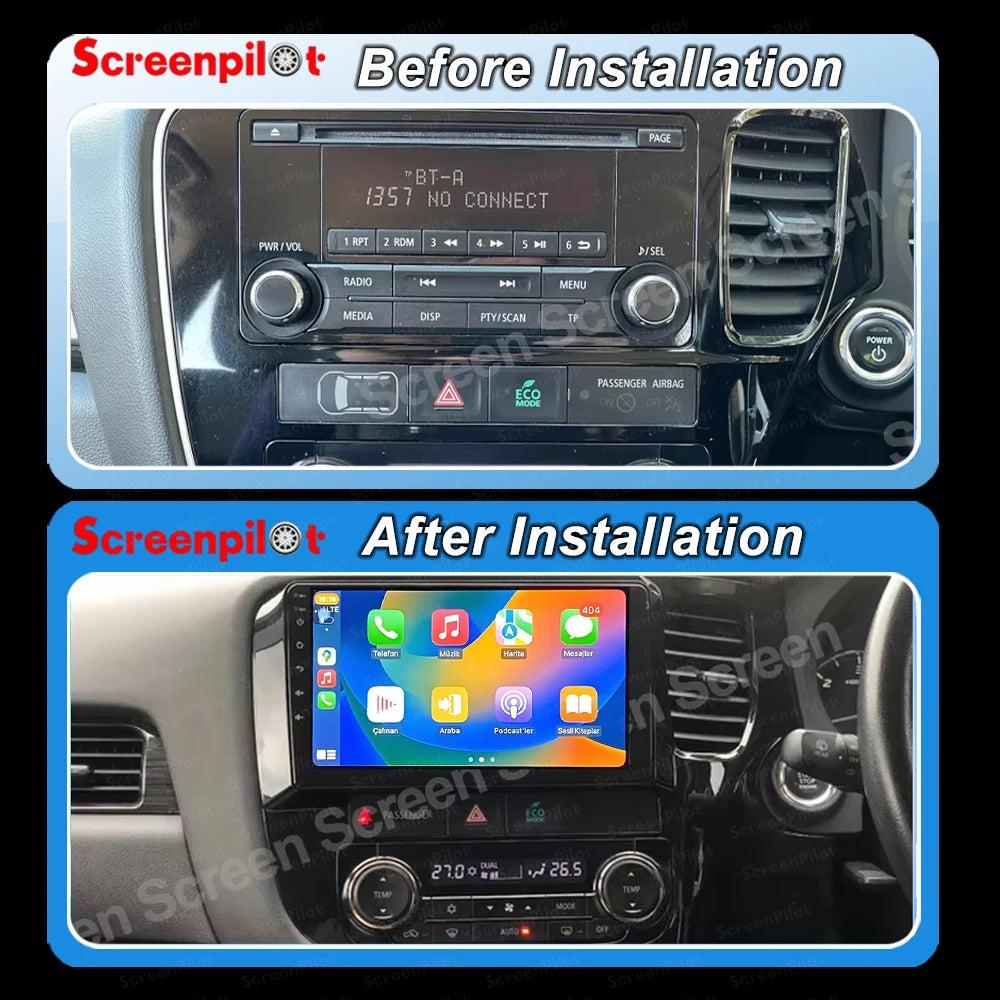 Android 16 For Mitsubishi Outlander 3 GF0W GG0W RHD 2012-2018 RHD 9 Inch Car Radio Auto radio GPS Navigation WIFI 5G Multimedia