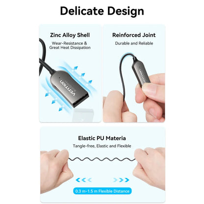 Vention Aux Bluetooth Receiver USB Bluetooth 5.4 Adapter For Car 3.5mm Jack Speaker Auto Handfree Car Audio Music Transmitter