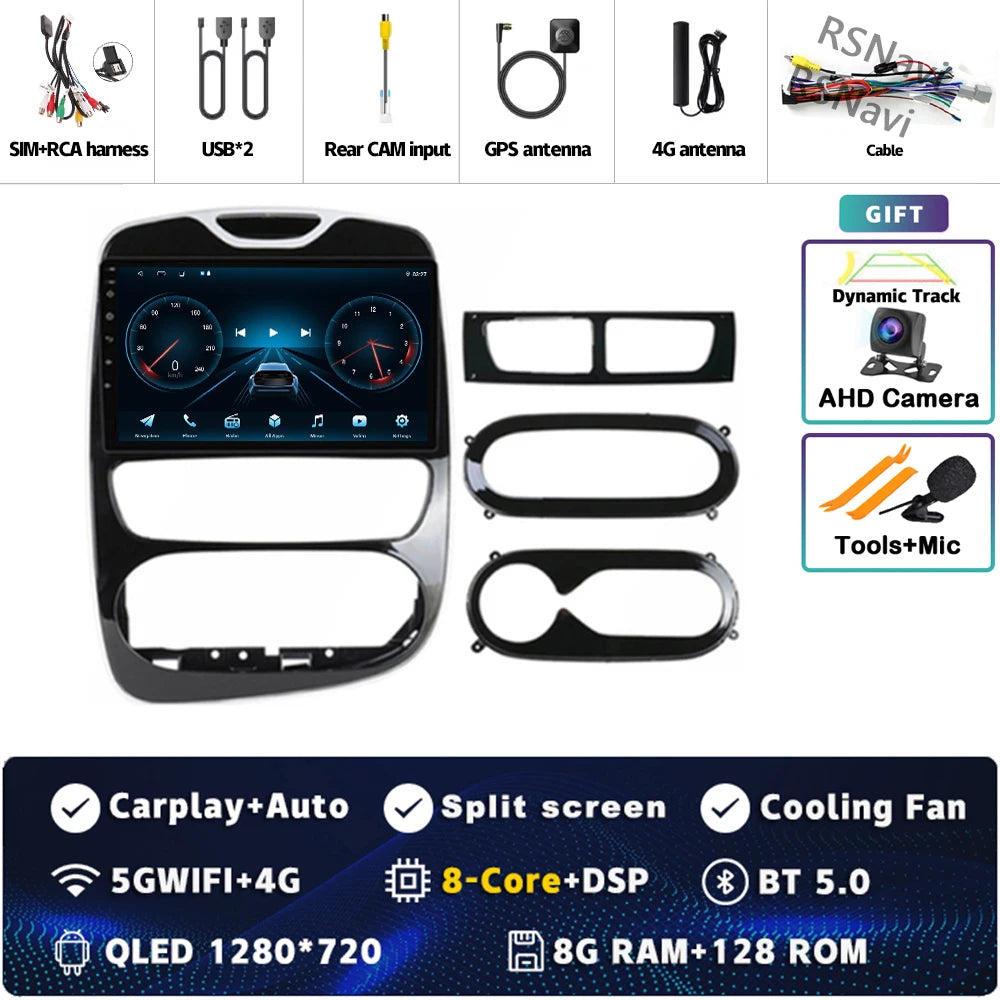 Android 15 Carplay Auto WIFI+4G For Renault Clio 3 4 2012 2013 2015 - 2018 Car Radio GPS Stereo Multimedia Player 2din Wireless
