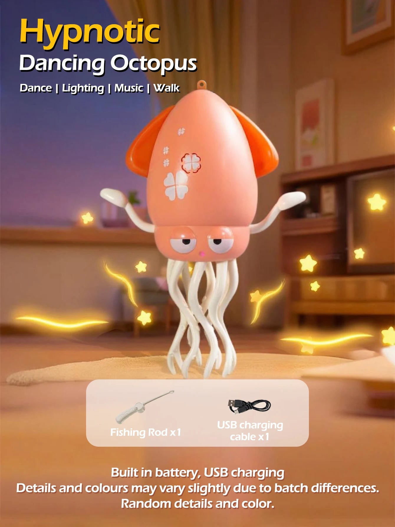 1pc Auto-sensing Avoiding Obstacles funny Dancing Octopus baby toy with music light to baby learn crawling guidance and head up