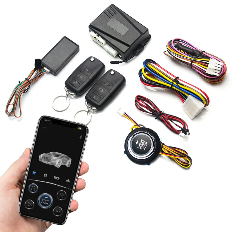 12V Car Remote Starter Start Stop Button Universal Centra lization Anti Theft Engine Lock Alarm System Auto Remote Starter
