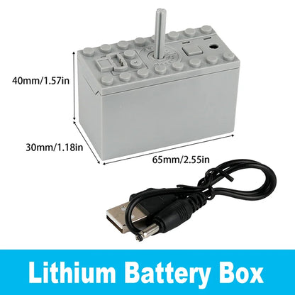 MOC Bluetooth Remote Control Set with Rechargeable Battery Box & App-Programmable Speed Control Building Blocks Motors