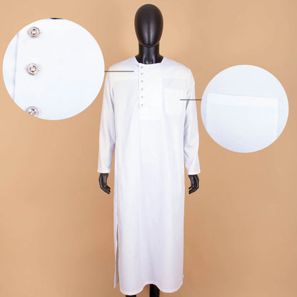 Muslim Clothing for Men Jubba Thobe with Long Sleeves and Round Neck Plus Size Islamic Clothing Muslim Dress AFRIPRIDE A2014001