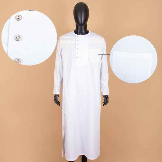 Muslim Clothing for Men Jubba Thobe with Long Sleeves and Round Neck Plus Size Islamic Clothing Muslim Dress AFRIPRIDE A2014001