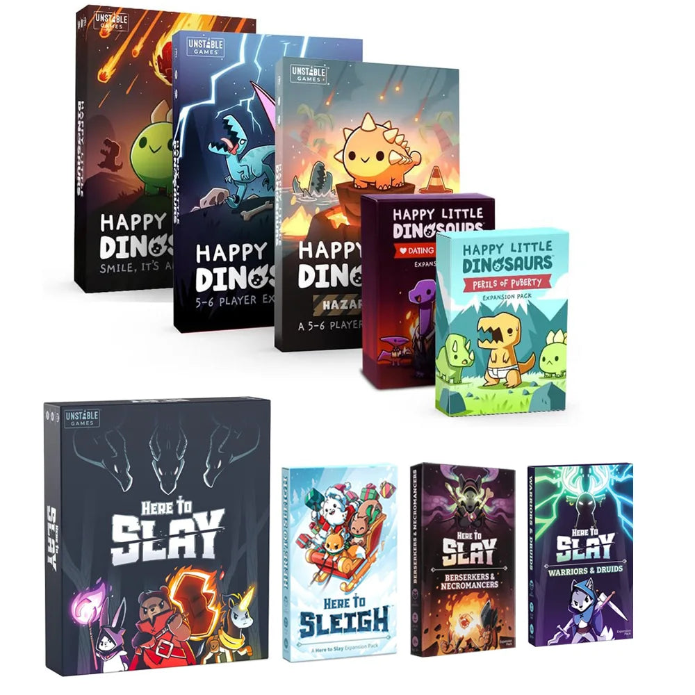Unstable Games Happy Little Dinosaurs Board Game Funny Unicorns Card Game Family Board Games for 2-4 Players
