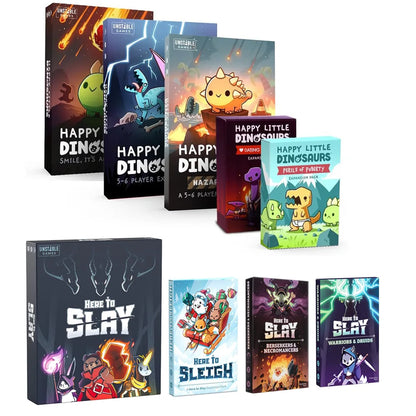 Unstable Games Happy Little Dinosaurs Board Game Funny Unicorns Card Game Family Board Games for 2-4 Players