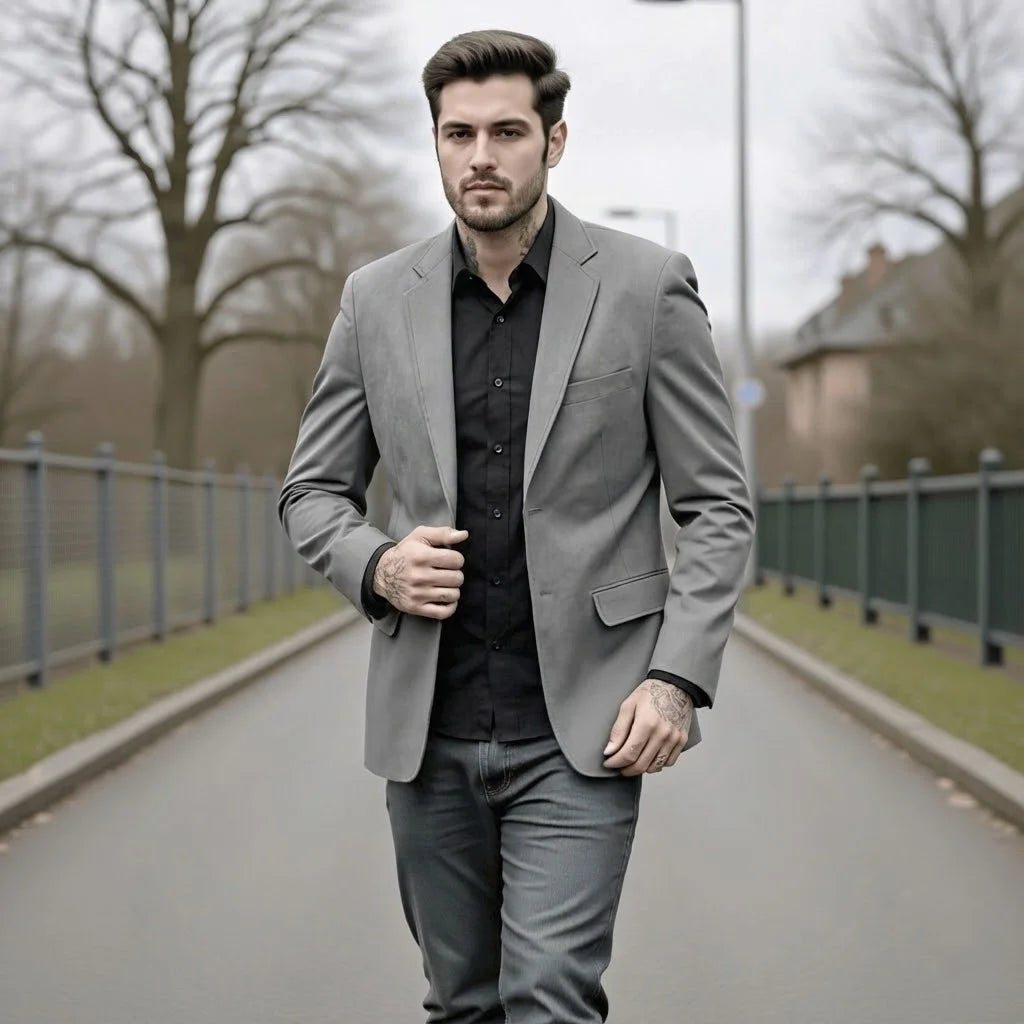 Men's Outdoor Casual Work Jacket Heavyweight Warm Lined Coat Plus Size Single-Breasted Winter Wear
