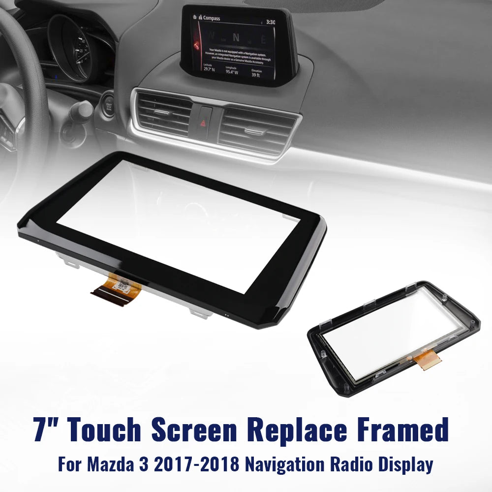 B61A611J0 7 inch Touch Screen Digitizer For MAZDA 3 Axela 2017-2018 Navigation Display Car Accessories B61A-61-1J0A