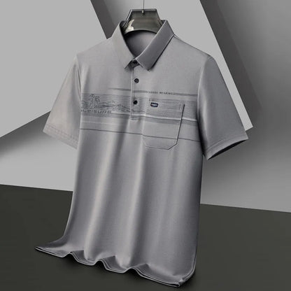 Top Grade Business Designer Summer Polo Shirt Men New Regular Stretch Brand Short Sleeve Casual Luxury Fashions Men Clothes