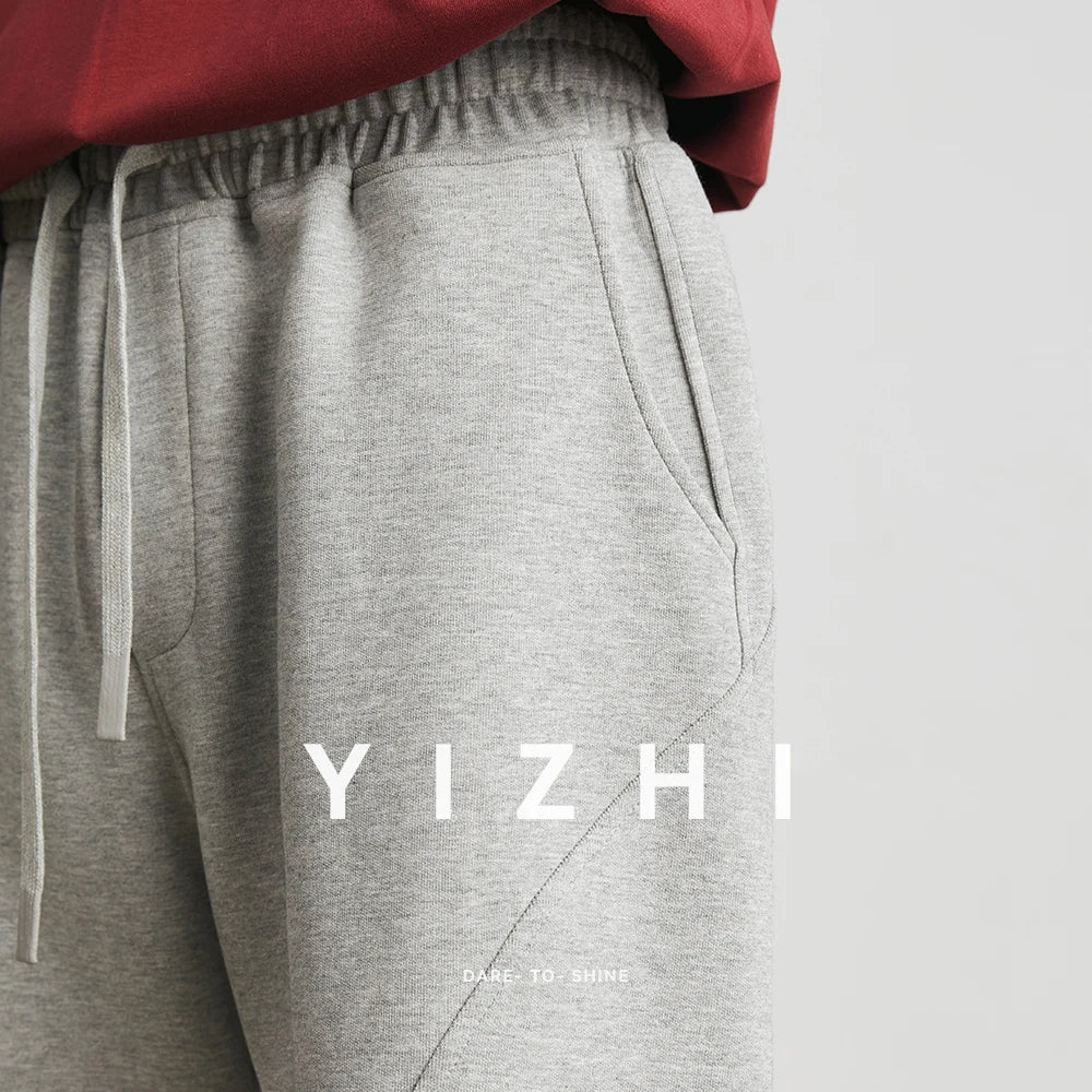 Men's Summer New American Casual Shorts Straight Loose Five-point Pants Solid Color Drawstring Pocket Micro-elastic Sports Pants