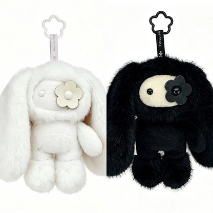18/30cm Juju Rabbit Keychain Flower Eye Juju Rabbits Keyring Long Ears Bunny Keyring Cute Rabbit Pendant Halloween Birthday Gift