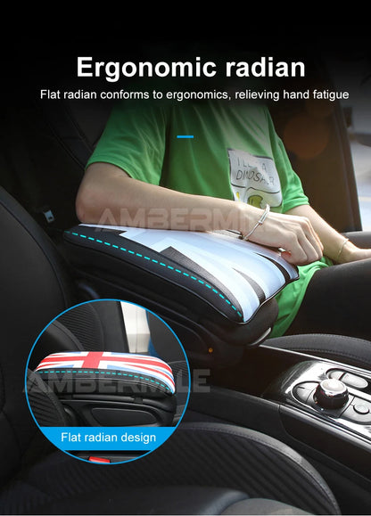 Leather For Mini F54 F55 F56 F60 R55 R56 R60 Auto Hand Rest Pad Central Armrest Storage Box Cover Protective Mat Accessories