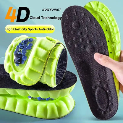 2Pairs Cloud Sport Insoles for Shoes PU Air Cushion Sole Soft Shock Absorption Deodorant Breathable Running Orthopedic Insoles