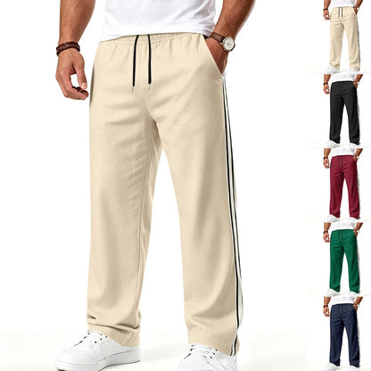 2026 Men Colorful Webbing Straight Sweatpants, Drawstring Loose Joggers For Gym Sports Wholesale EU US