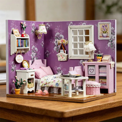 DIY Wooden Miniature Doll House Kit 3D Puzzle Assembly Building Kits With Furniture Decoration Dollhouse Toys For Birthday Gifts