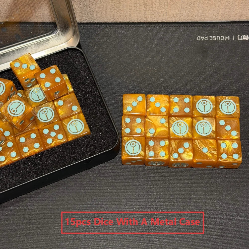 15PCS 16mm/0.63inch D6 Wargaming Dice Set for Tabletop Miniatures Game, Damage Tracking,Army Faction Themed Dice Tokens