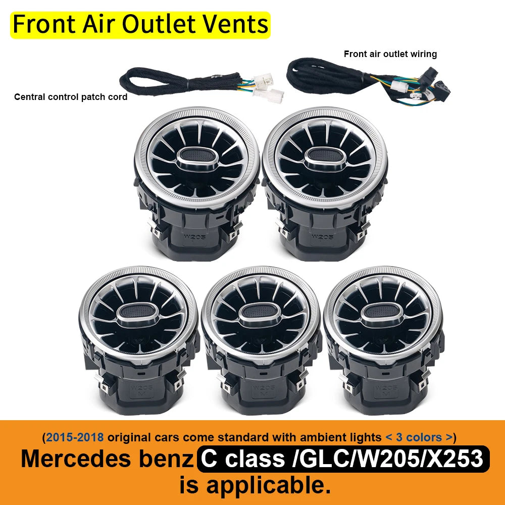 For Mercedes Benz W205 C-Class GLC X253 W213 E-Class W222 S-Class W117/W156/W176 CLA GLA Turbine Nozzle Air Vents Ambient Light