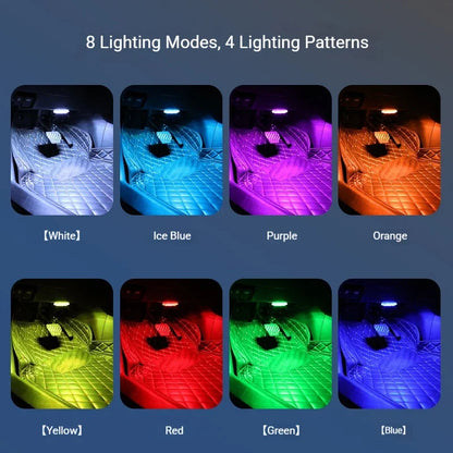 2/4pcs Multi Color Car Light Wireless Mini LED Touch Light with Remote Control Roof Light Sensor Read Lamp Car Interior Lighting