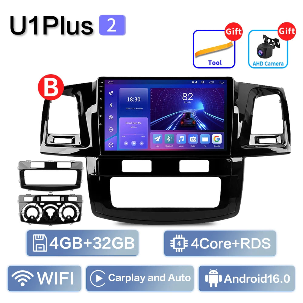 For Toyota Fortuner HILUX Revo Vigo 2007-2015 Multimedia Video Player Stereo GPS Android 16 2din Carplay Car Radio