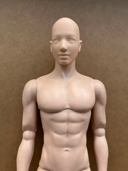 YUNYI Male Doll Body Figure 1/6 Muscle Male Doll Body Toys Multi-Joints Movable Beige Skin Doll Body Collection Doll Toy Parts