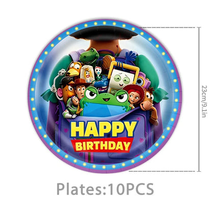 Toy Stories Theme Birthday Party DIY Decoration Toy Inspire Backdrop Hot Anime Cartoon Paper Plate Cup Birthday Party Supplies
