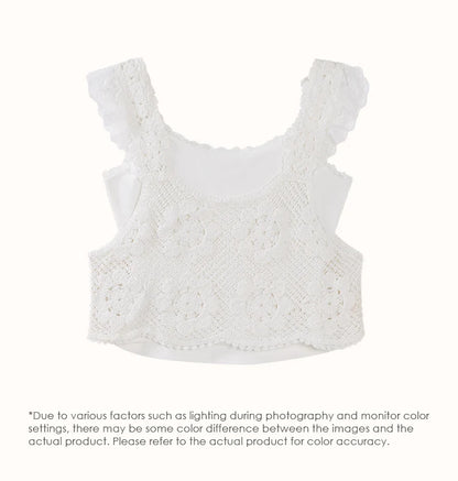 ALXNAN White Tank Tops 2026 Summer Elegant Cotton Women's Camisole Lace Fake Two-piece Design Chic Sleeveless Tops Ladies L53815