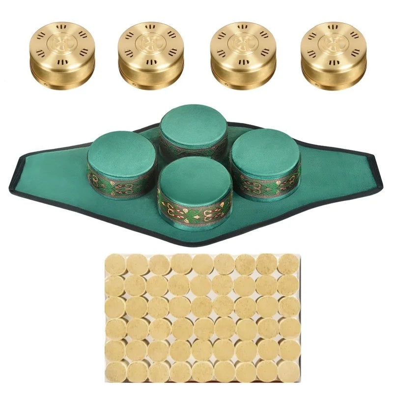 High Quality Slight Smoke Moxibustion Bag Skin-friendly Fabric Moxa Box Mugwort Herbal Roll Burner Body Acupoint Warm Massage