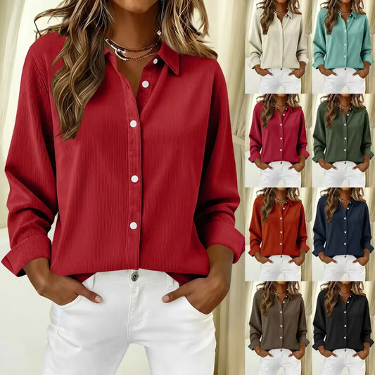 Solid Casual Loose Shirts For Women 2026 Autumn Vintage Women's Oversized Shirts And Blouses Fashion Elegant Youth Female Tops
