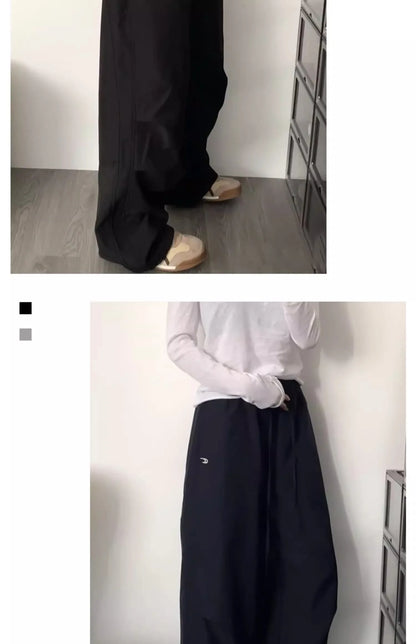 American Lazy Casual Parachute Embroidery Sweatpants Women's Spring Summer 2025 New Slimming Drape Loose Work Trousers