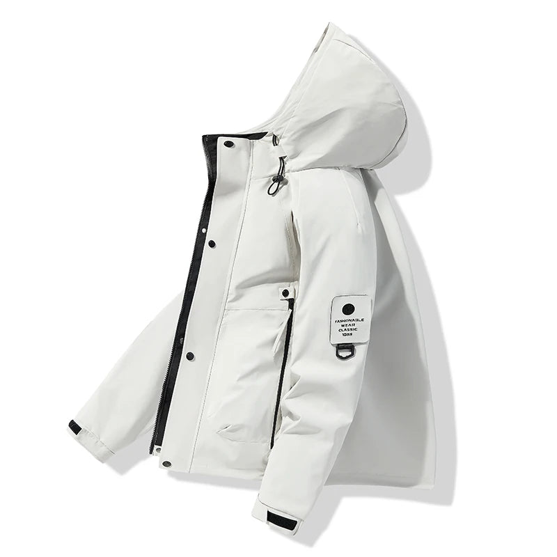 Paul 2026 Men's Thickened down Cotton Jacket Hooded Warm Workwear Ultra-Thick Outerwear Fashionable Urban Style Polyester Fiber