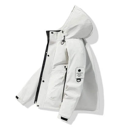 Paul 2026 Men's Thickened down Cotton Jacket Hooded Warm Workwear Ultra-Thick Outerwear Fashionable Urban Style Polyester Fiber