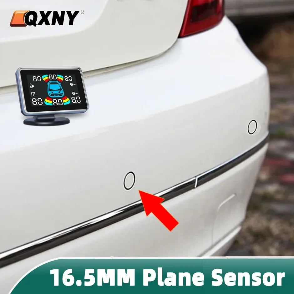 Plane Car Reverse Parking 16.5MM 8 Sensors Backup Radar Parktronic for Bumper Adjustable Depth Digital Display Obstacle Distance