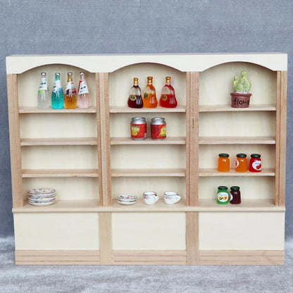 1:12 Dollhouse Miniature Bookcase Showcase Storage Cabinet Locker Display Cabinet Home Furniture Model Toy DollHouse Accessory