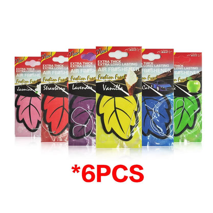 1/6/30PCS Car Air Freshener Natural scented tea paper Auto Hanging Vanilla perfume fragrance Leaf Shape car accessories interior