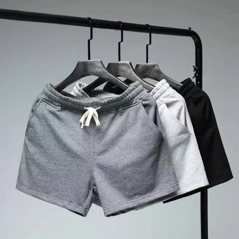 Breathable Elastic Fitness Shorts Men's Summer Thin Style Sporty Casual Loose Fit Three-quarter Length Youth Active Wear