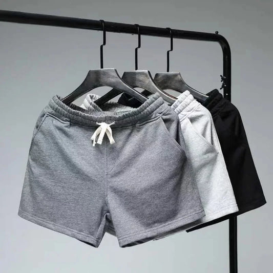 Breathable Elastic Fitness Shorts Men's Summer Thin Style Sporty Casual Loose Fit Three-quarter Length Youth Active Wear