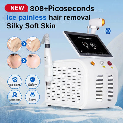 Titanium Soprano 2 in 1 Diode Laser Hair Removal Device  5000W Tattoo Removal Strong Hair Removal Laser Equipment