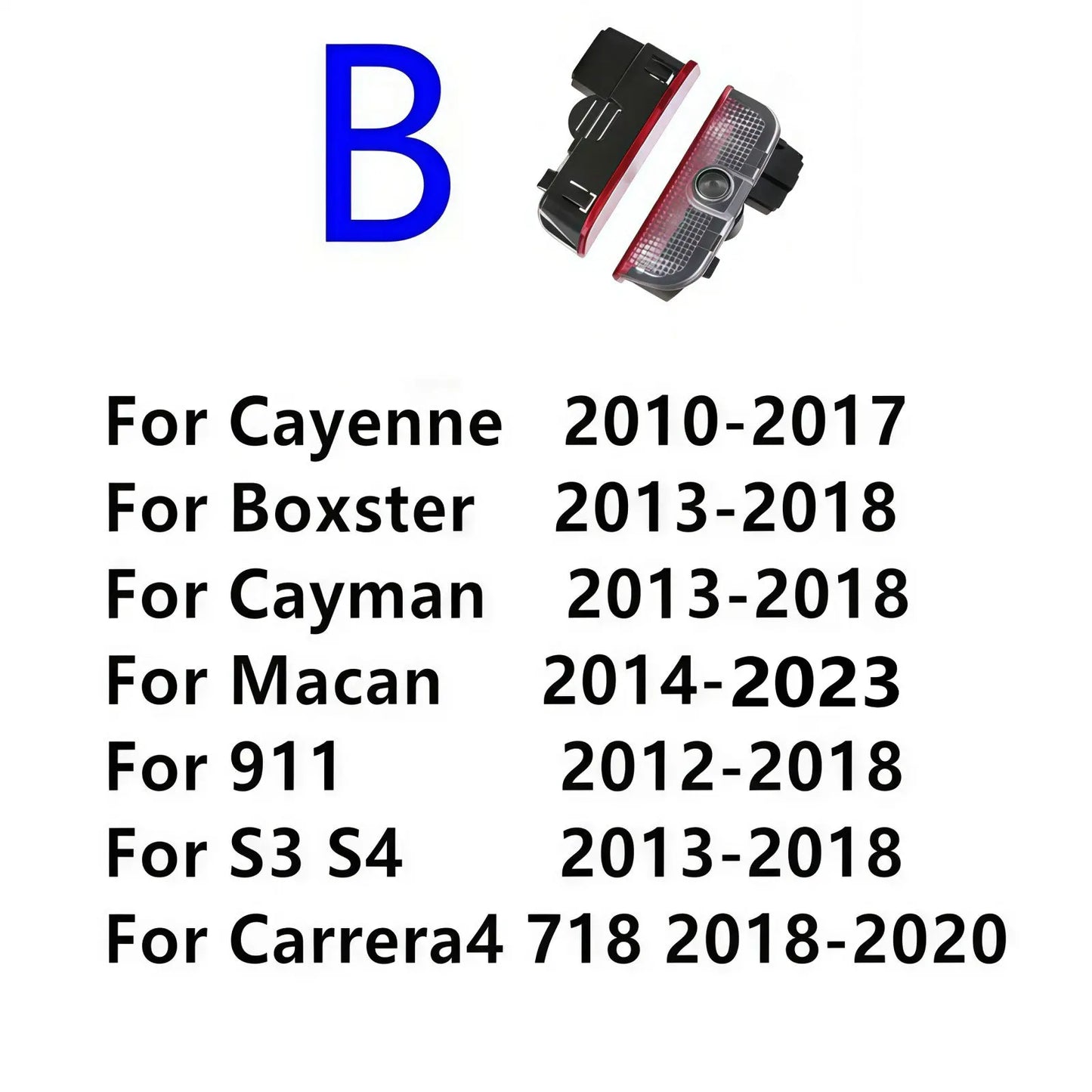 HD 2X For Porsche Macan Cayenne 957 958 911 Panamera 970 971 Boxster 718 Cayman Accessories LED Car Door Projector Welcome Light
