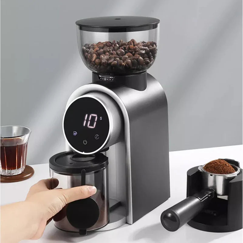 110V/220V Coffee bean grinde,Adjustable roughness,Electric Italian coffee grinder,Smart screen, with Italian stand