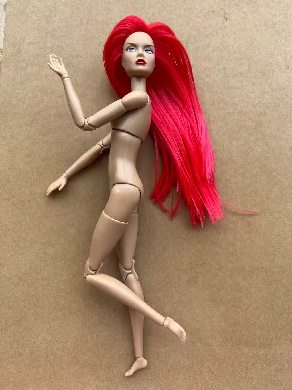 Poppy Good Makeup Head With Beige Yoga Slim Doll Body 1/6 Doll Figures Collective Toys Colorful Hair Doll Heads