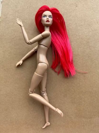 Poppy Good Makeup Head With Beige Yoga Slim Doll Body 1/6 Doll Figures Collective Toys Colorful Hair Doll Heads