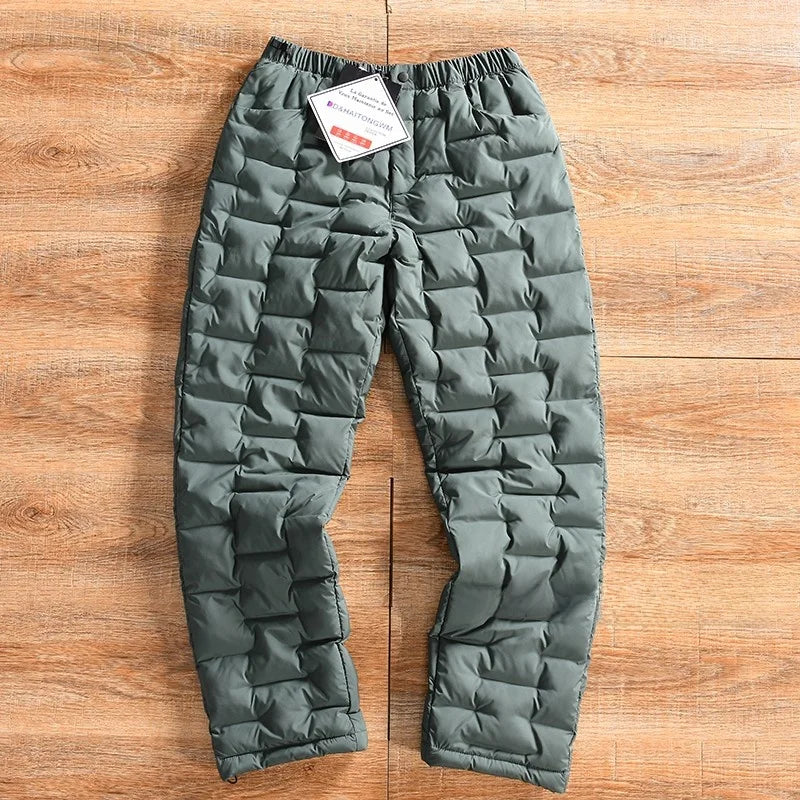 Waterproof Cotton Trousers for Men Winter Outdoor Sports Windproof Thermal Straight Leg Long Pants Casual Basic  Color