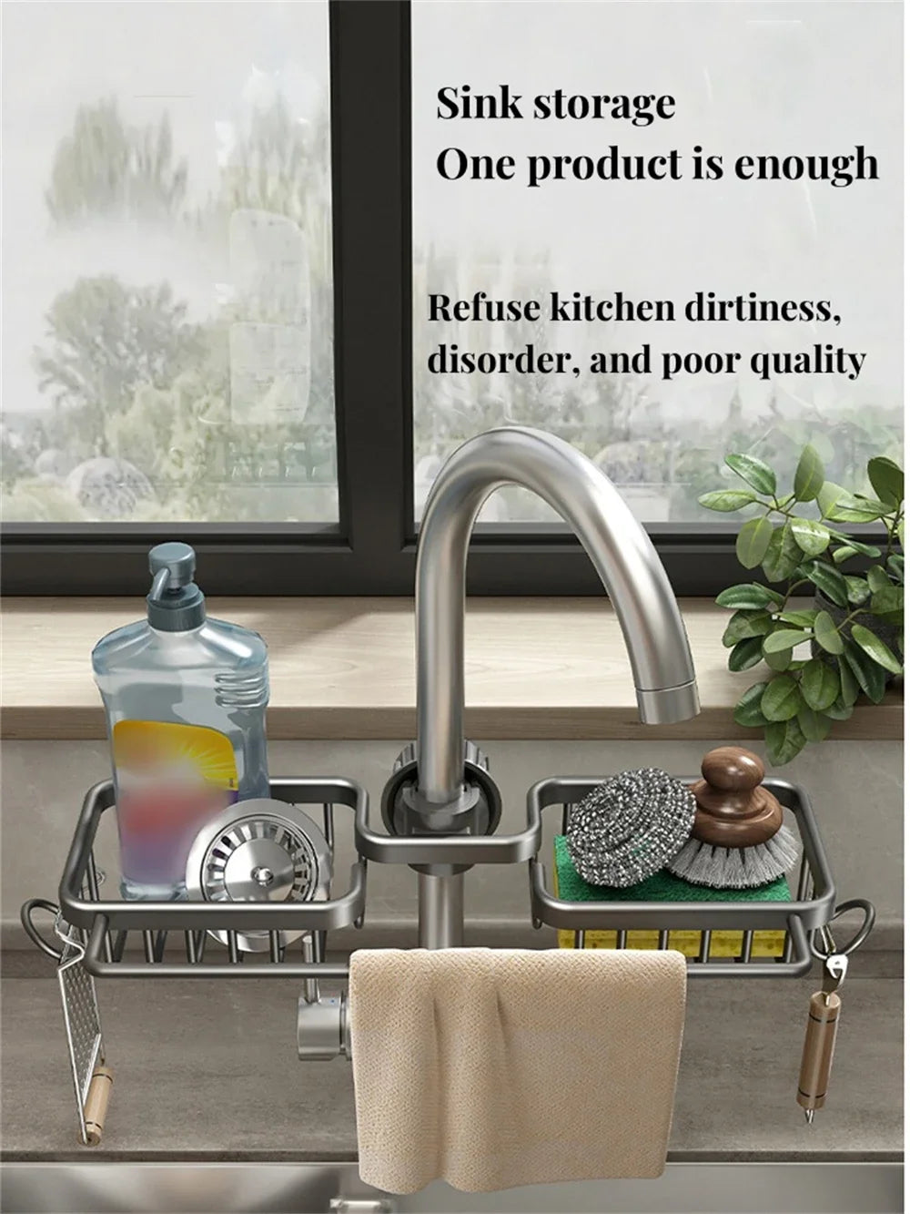 Kitchen Sink Drain Rack Sponge Storage Flexible Faucet Holder Soap Drainer Towel Rack Shelf Organizer Kitchen Accessories