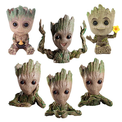 Groot Flower Home Decoration Vases Multifunction Groot Flower Pot Ornaments Arrangement Action Character Figurine Pen Holder