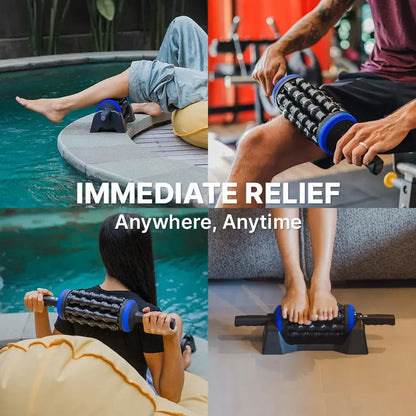 Electric Roller Massage Stick Deep Tissue Muscle Fascia Relaxation Massager Cordless Rechargeable Fitness Exercise Pain Relief