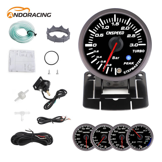2.5 " 60mm Boost Gauge exhaust gas car temperature gauge oil pressure water temperature oil temperature voltage white