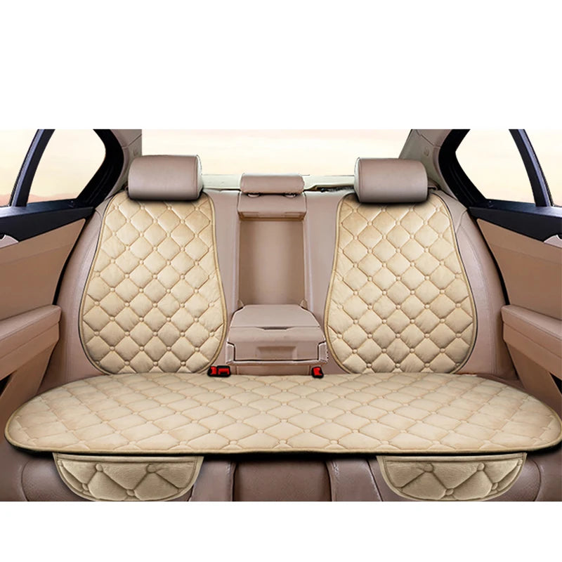 Car Seat Cover Protector Universal Winter Warm Auto Seat Cushion Rear Seat Cushion Protection Covers Back Cushion Three Piece