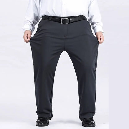 Men Suit Pants Thick Autumn Stretched Business Loose Straight Work Plus size 150KG 48 50 52 Spring Male Office Formal Trousers