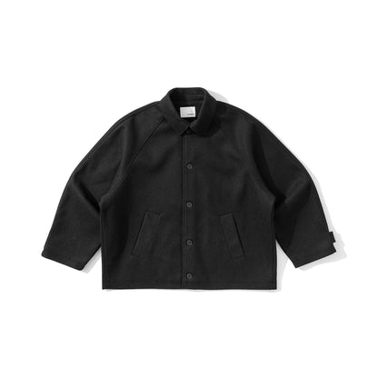 Winter 2025 New Style Japanese Retro Mermaid Woolen Coat Loose Shoulder Sleeve for Men And Women Trendy Long Sleeve Coat