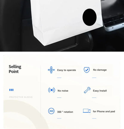 For Tesla Model 3/Y Back Seat Phone Holder with 2 hooks 360° Rotate Stand Auto Headrest Bracket Support For Tablet PC iPad Mini